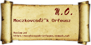 Moczkovcsák Orfeusz névjegykártya